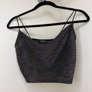 Eclipse Glittery Crop Top with Rainbow Sparkles | New Years Eve Outfit Staple